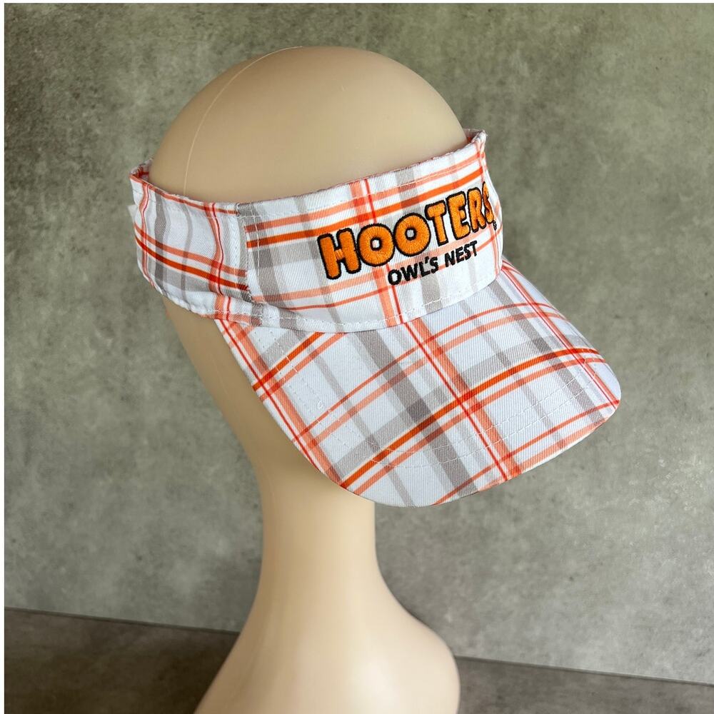Hooters Owls Next Visor Hat Cap Strapback One Size Multicolor Plaid Adjustable